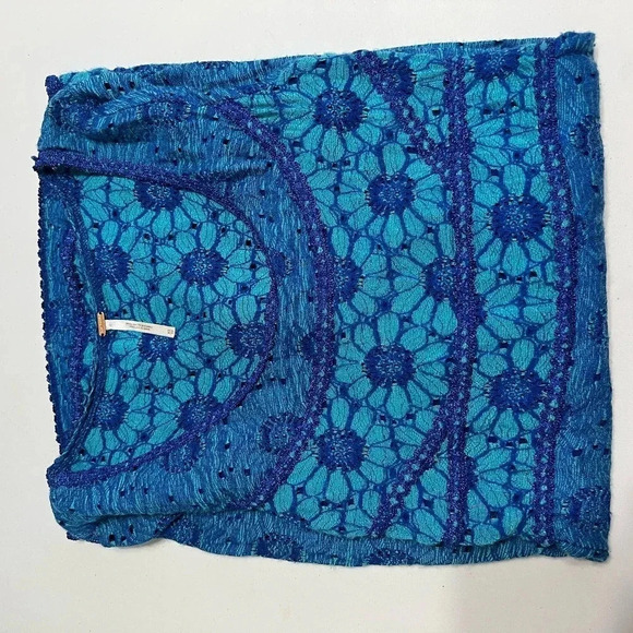 Free People Botanical Forest Long Sleeve Floral Bodycon Dress Blue Daisy XS - Picture 12 of 13